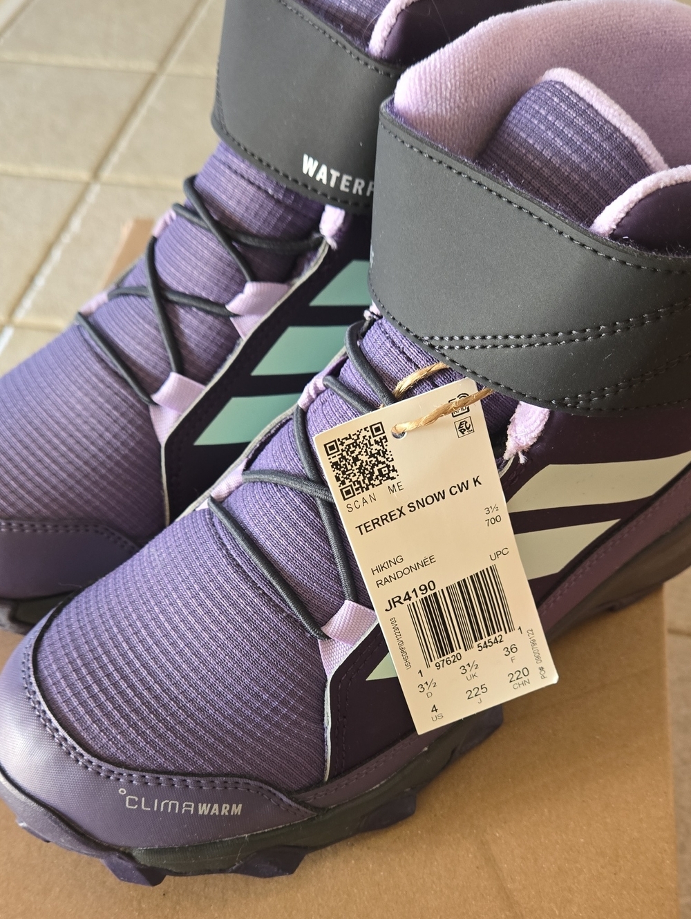 adidas TERREX SNOW purple KIDS's winter hiking boots